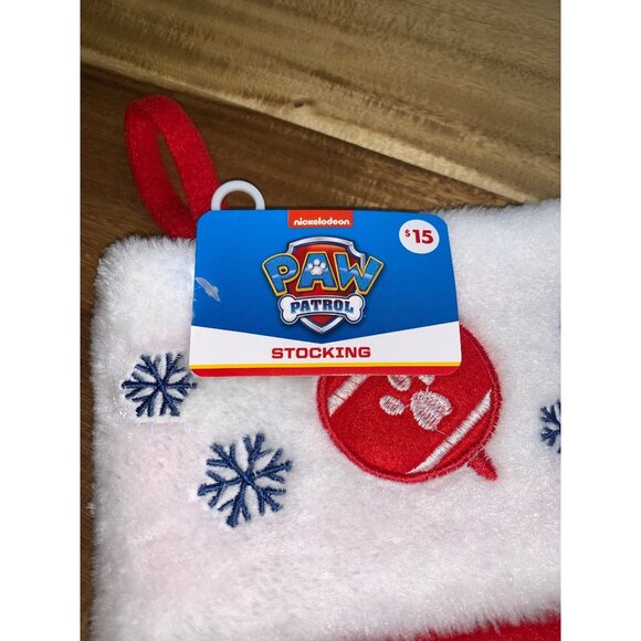 Nickelodeon Paw Patrol Christmas Stocking Chase Marshall Rubble Snowflake Design - Picture 4 of 6